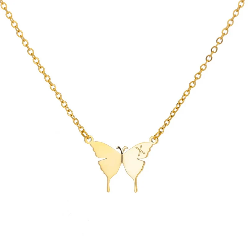 Collier Papillon Lettre