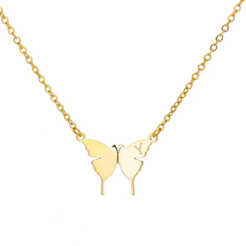 Collier Papillon Lettre