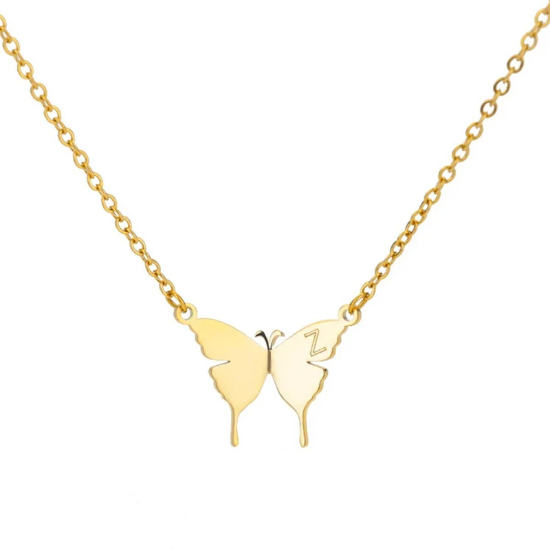 Collier Papillon Lettre