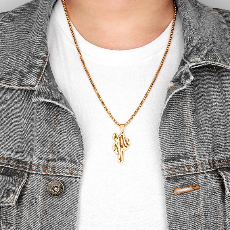Collier Cactus Acier Inoxydable