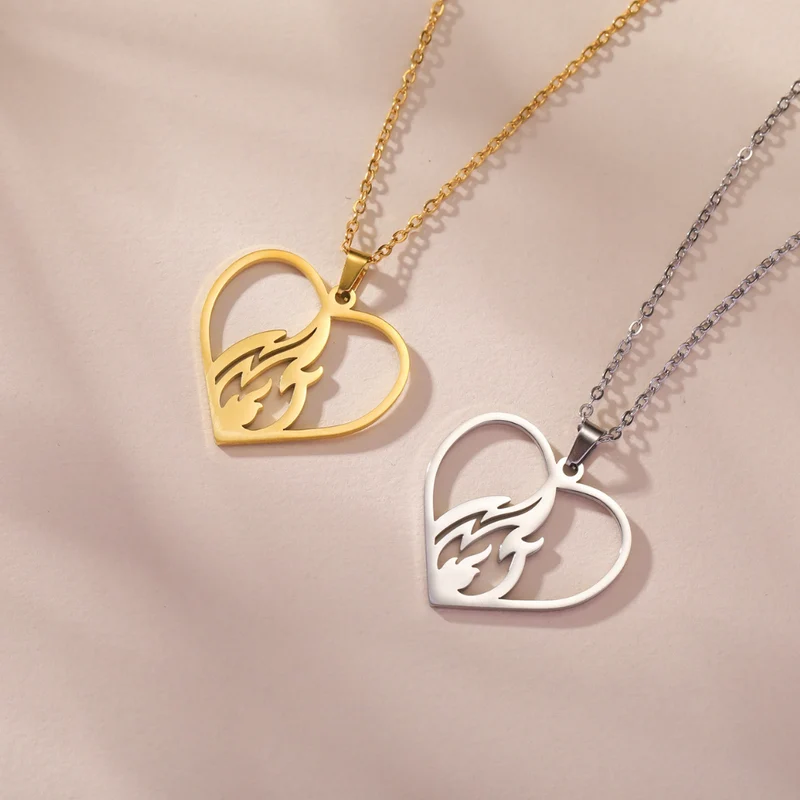 Collier Cœur Flamme