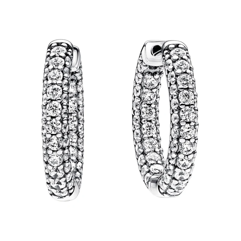Pandora Timeless 925 Sterling Silver Pavé Single-row Earrings 292624C01