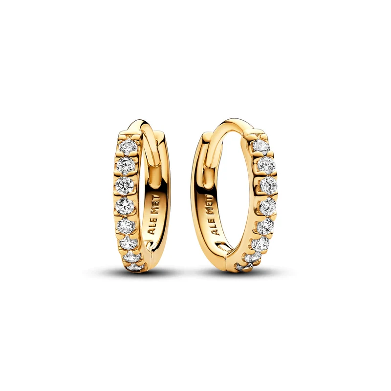 Pandora Timeless Gold-coloured Earrings 263015C01with14 Carat Gold Plating