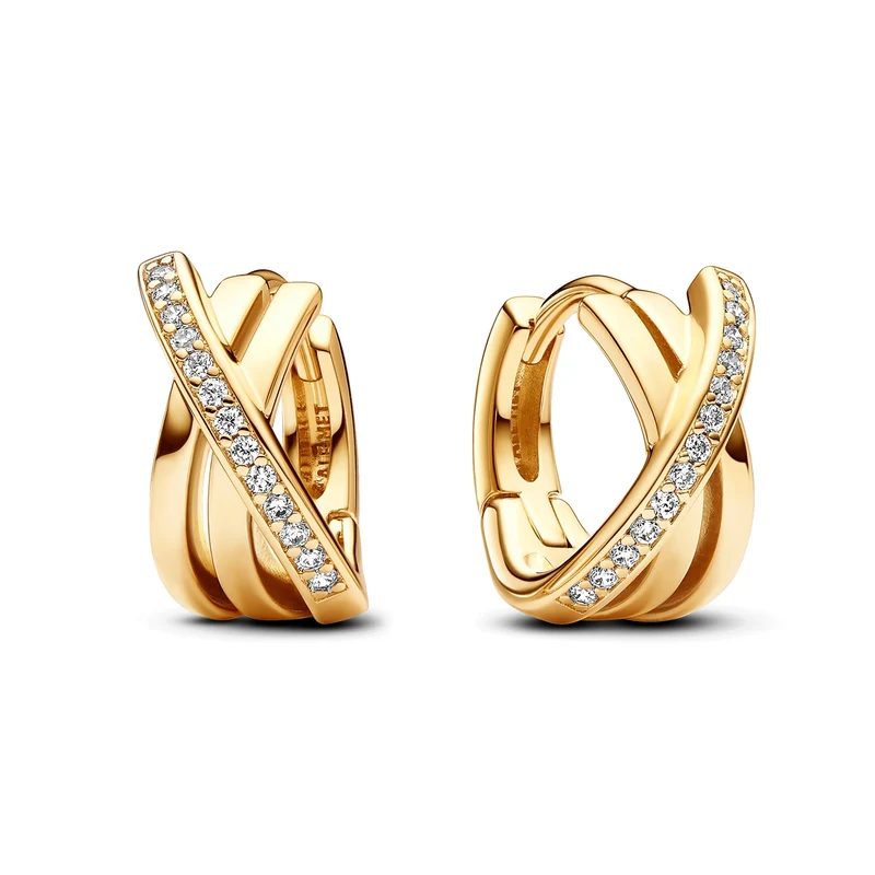 Pandora Signature Earstudwith14 Carat Gold Plating 263150C01