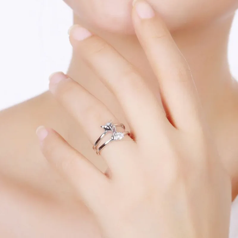 Bague Renard et Diamant