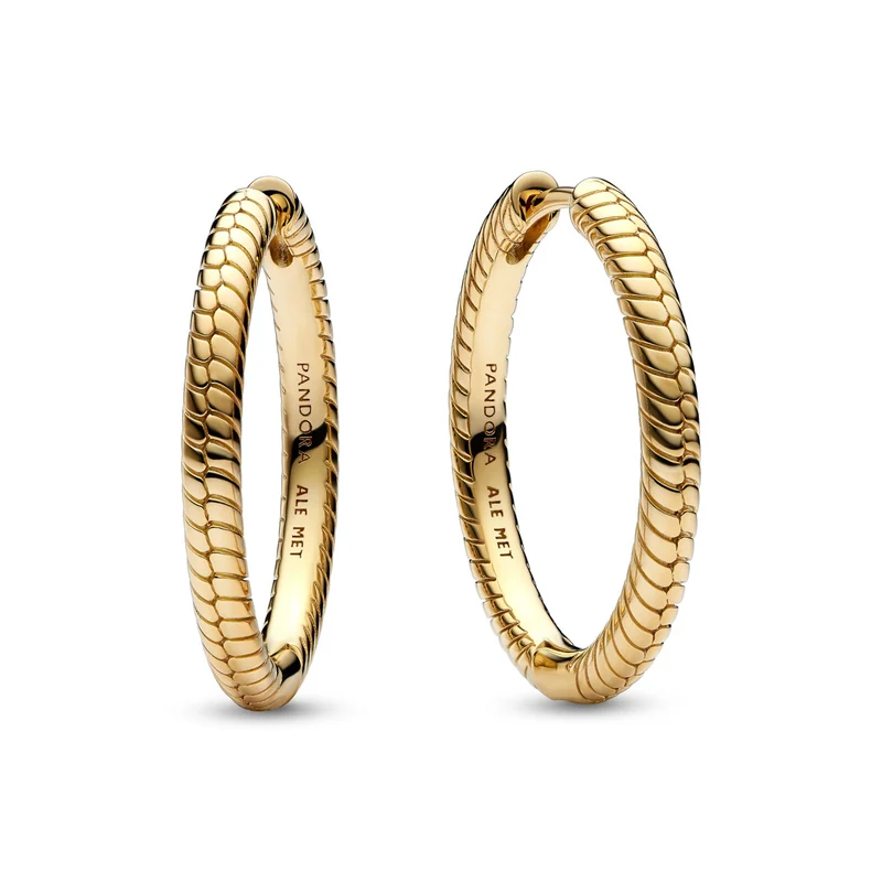 Pandora Moments Snake Chain Earrings 269532C00with14 Carat Gold Plating