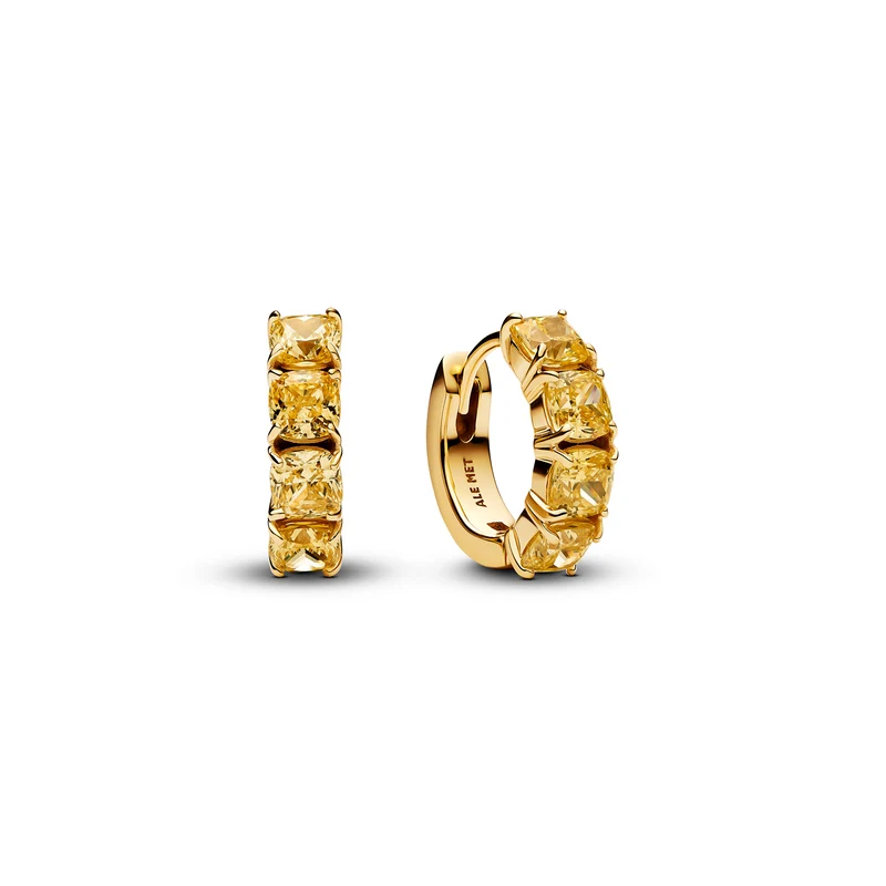Pandora Timeless Gold Plated Yellow Hoop Earrings 263851C02