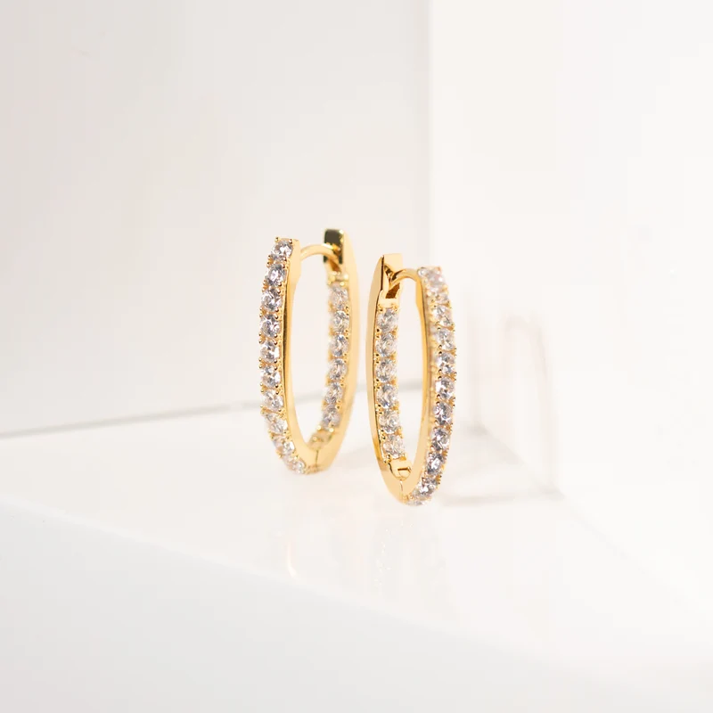 Sif Jakobs Ellisse Boucles d'oreilles Plaqué or 18 carats SJ-E2312-CZ-YG