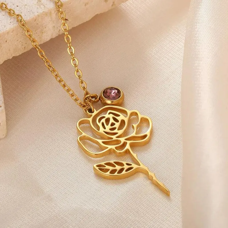 Collier Fleur Rose