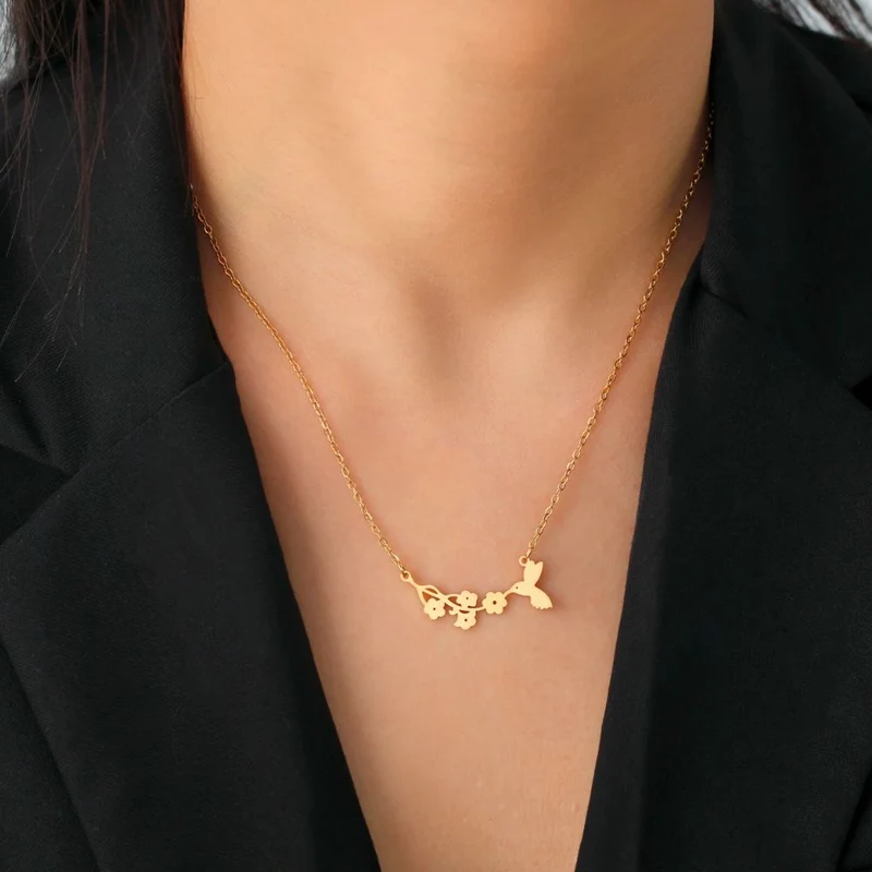 Collier Fleur Oiseau