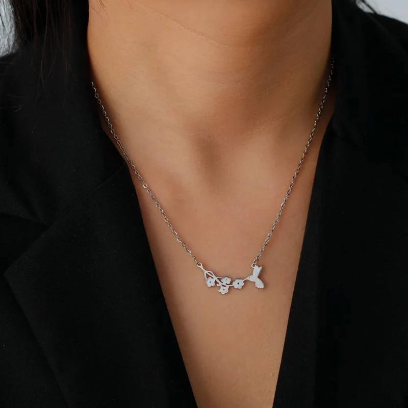 Collier Fleur Oiseau