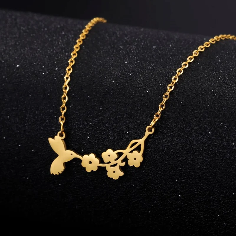 Collier Fleur Oiseau