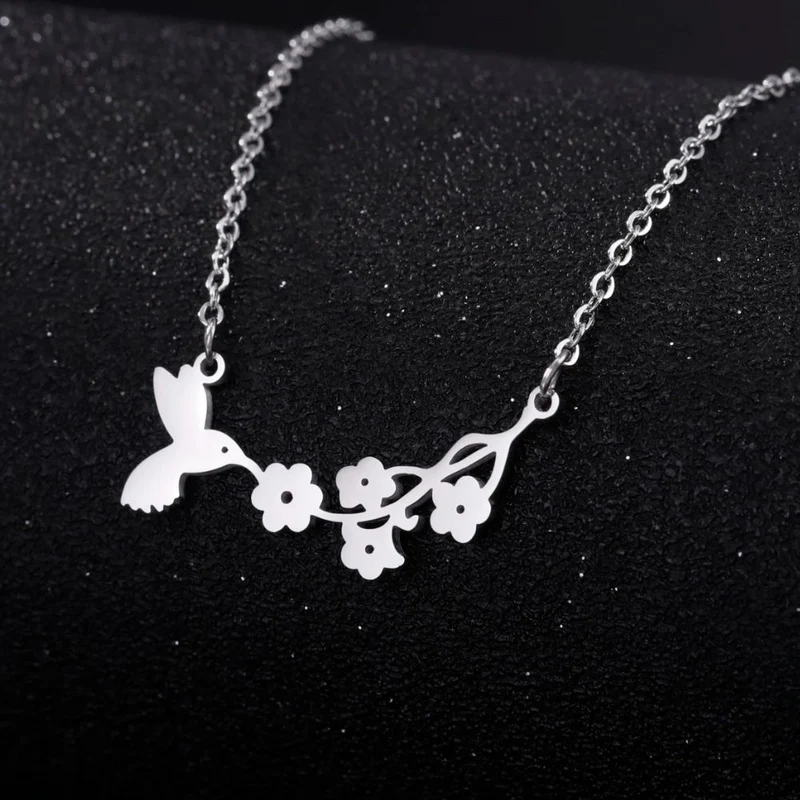 Collier Fleur Oiseau