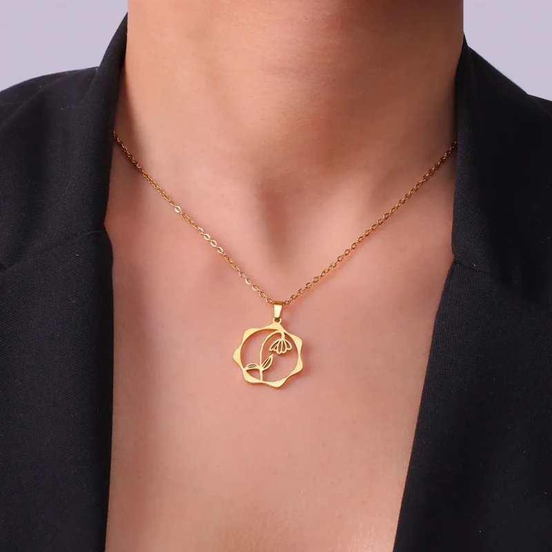 Collier Fleur Pendante