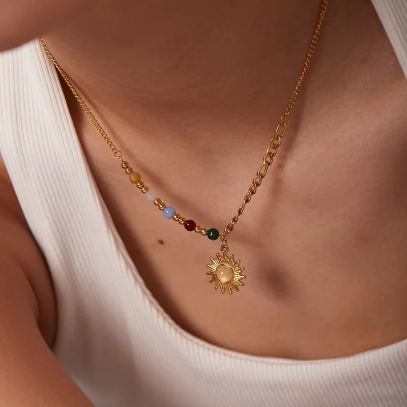 Collier Soleil Pierres