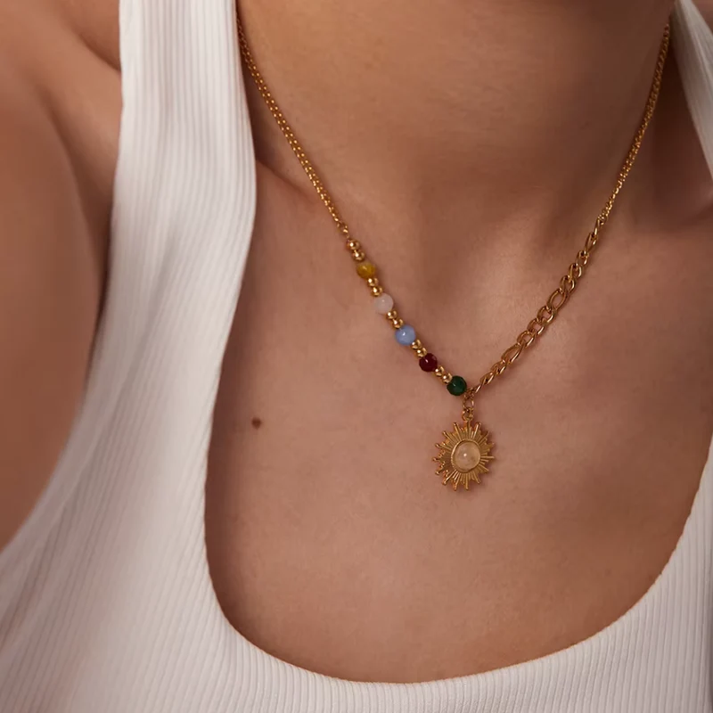 Collier Soleil Pierres