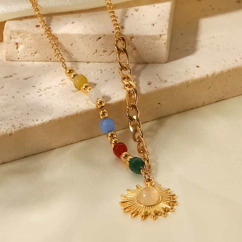 Collier Soleil Pierres