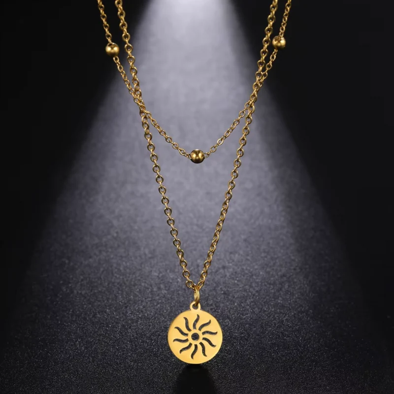 Collier avec Soleil Femme