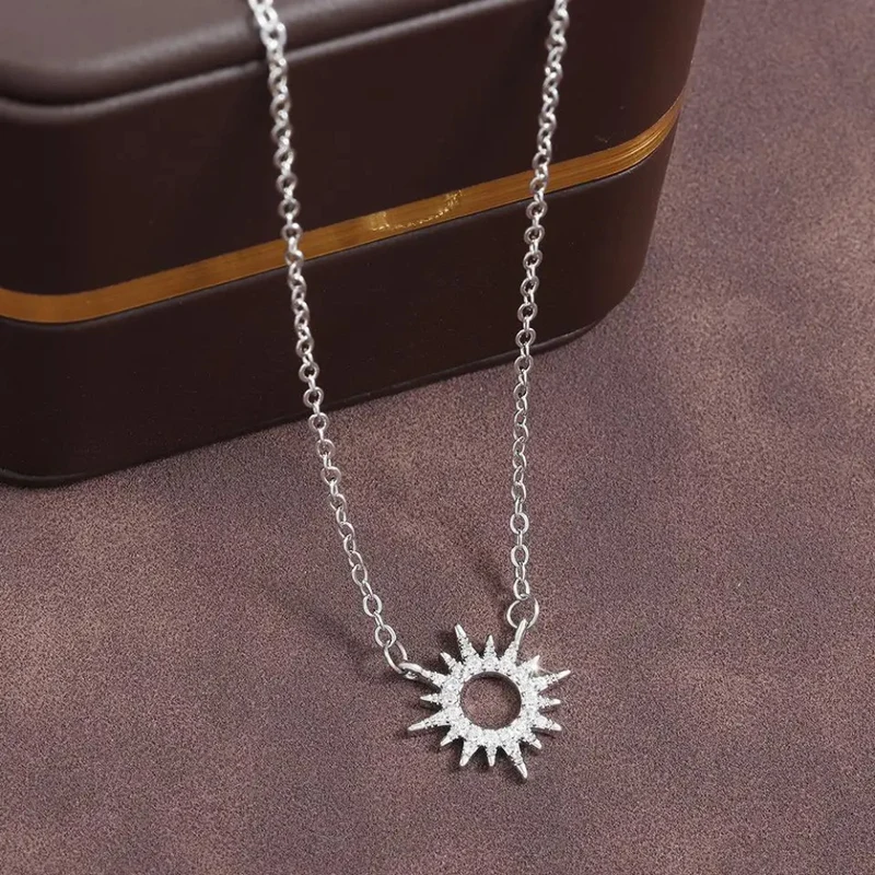 Collier Soleil Argent Brillant