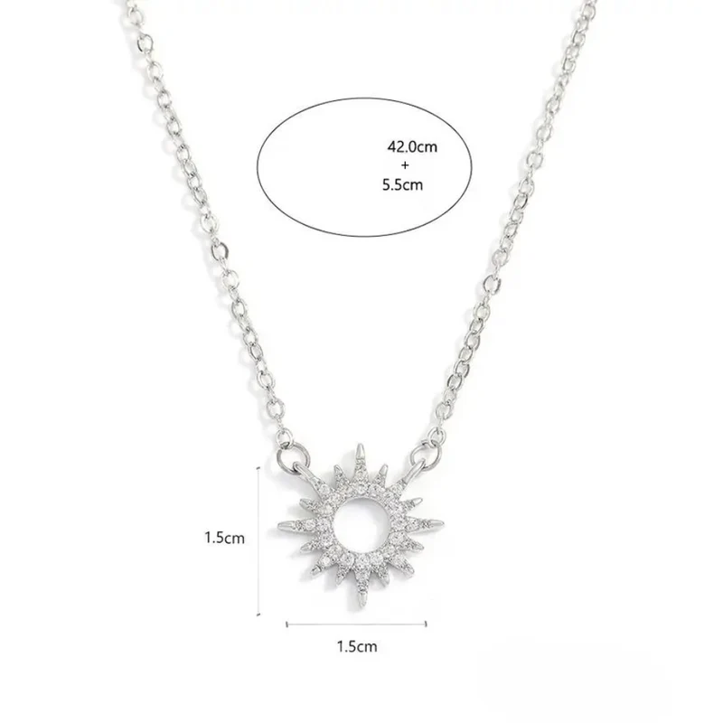 Collier Soleil Argent Brillant