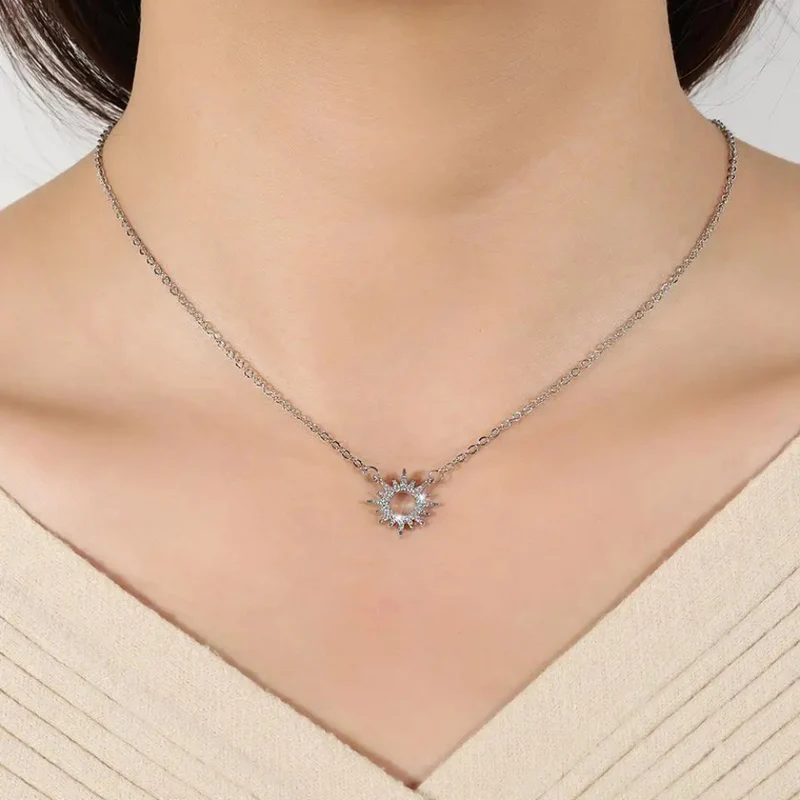 Collier Soleil Argent Brillant