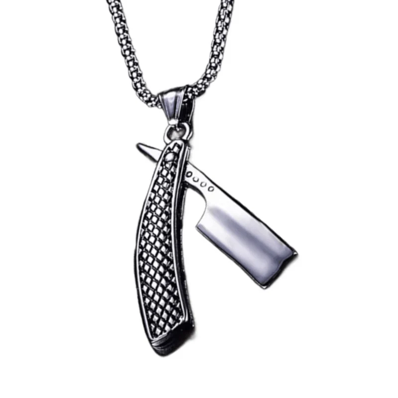 Collier Pendentif Rasoir Barber