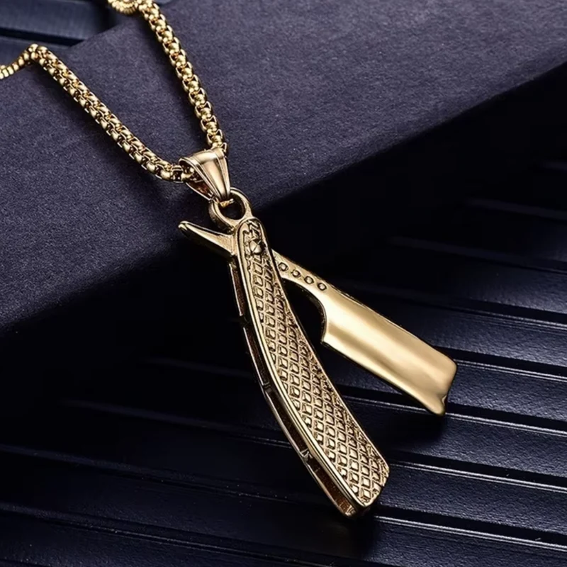 Collier Pendentif Rasoir Barber