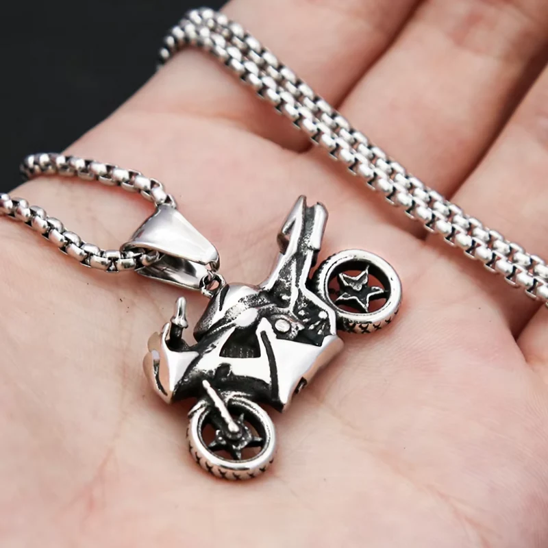 Collier Pendentif Moto