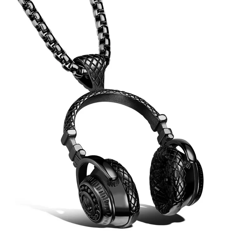 Collier Pendentif Casque de Musique