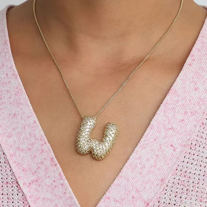 Collier Lettre W Bubble