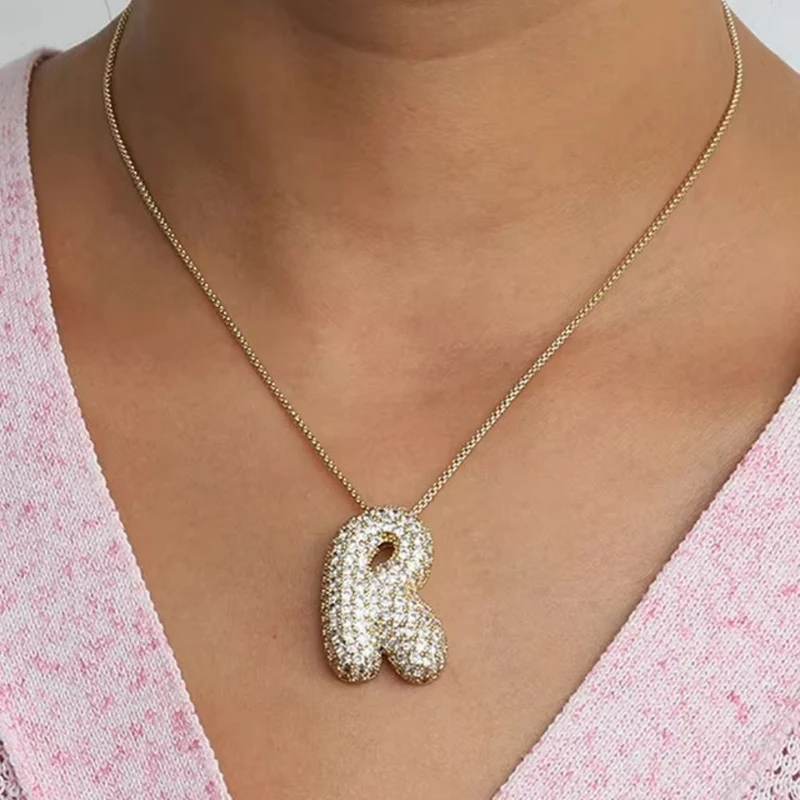 Collier Lettre R Bubble