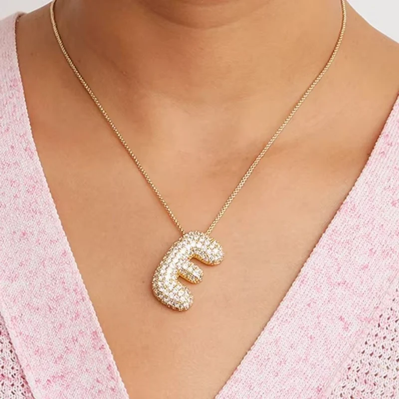 Collier Lettre E Bubble