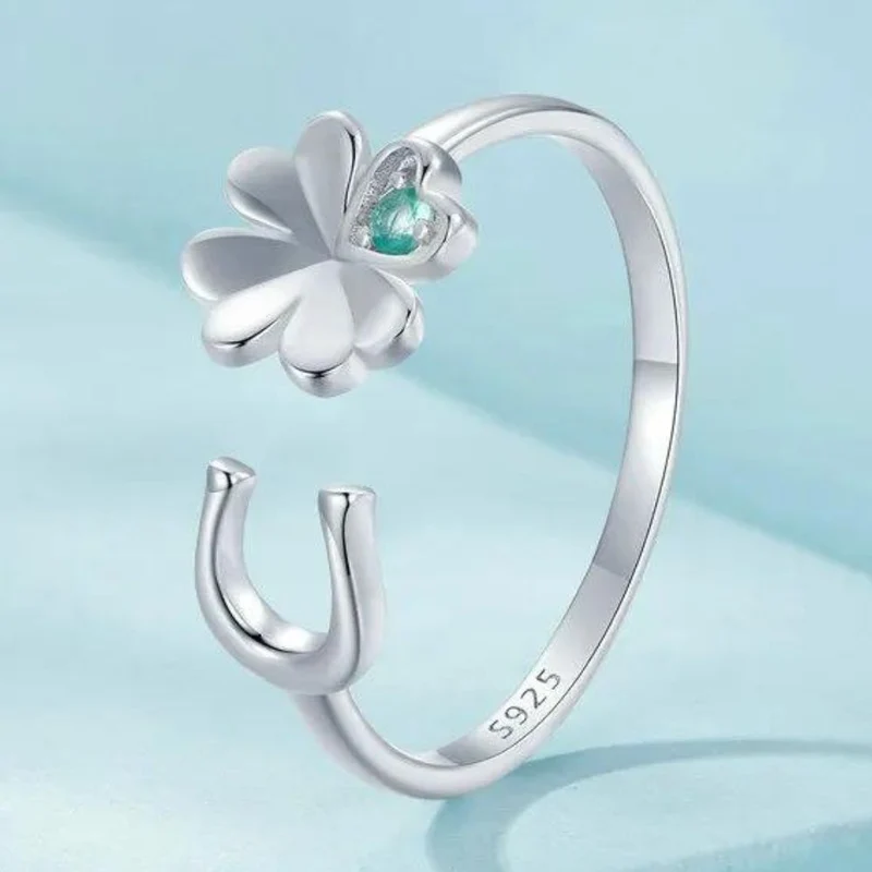 Bague Fer à Cheval et Fleur