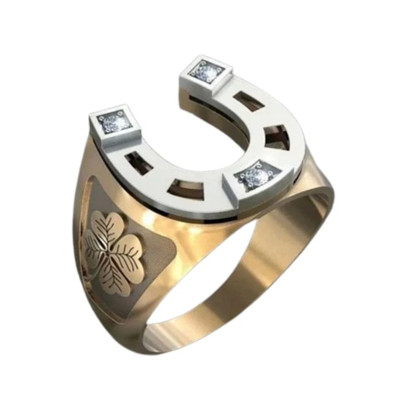 Bague Fer à Cheval Trèfle