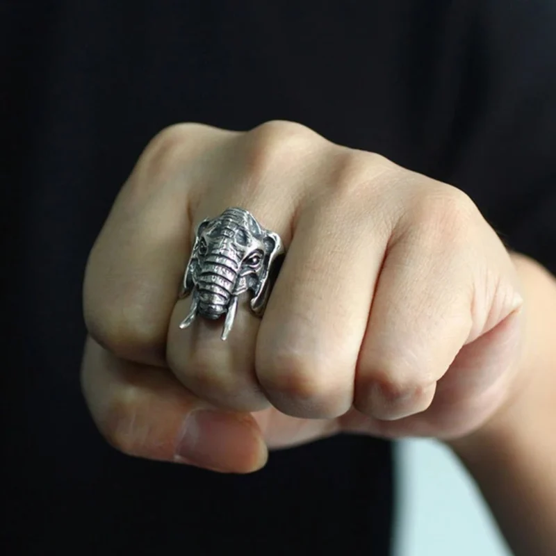 Bague Tête Éléphant Argent