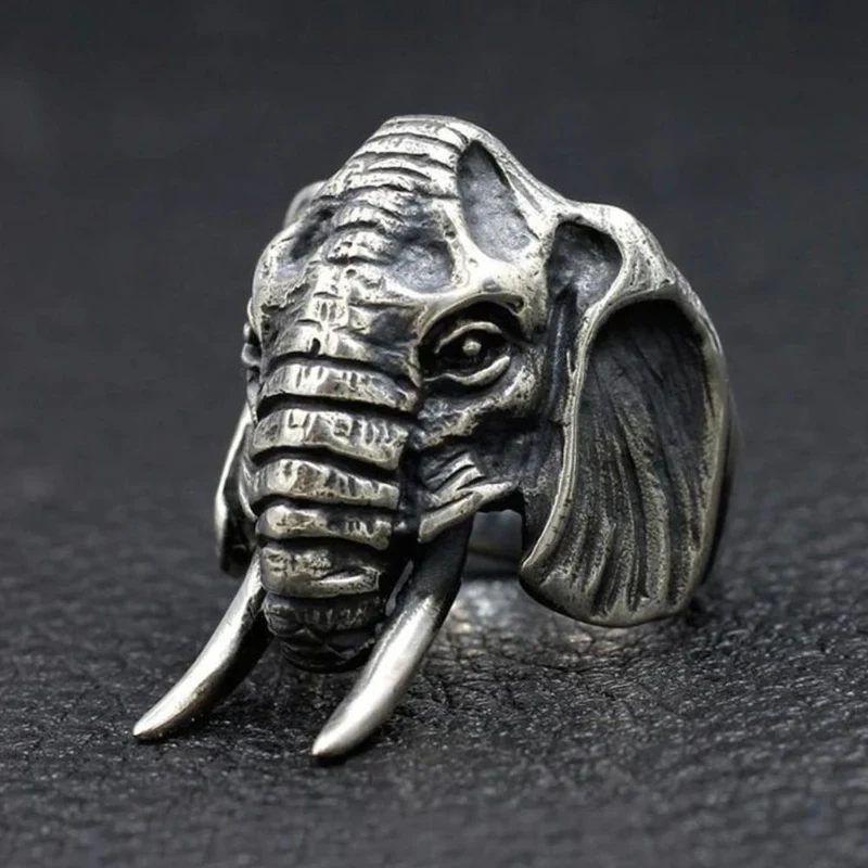 Bague Tête Éléphant Argent