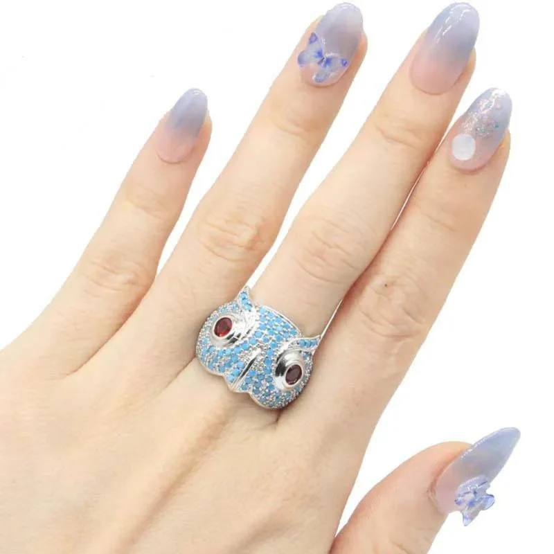 Bague Hibou Bleu