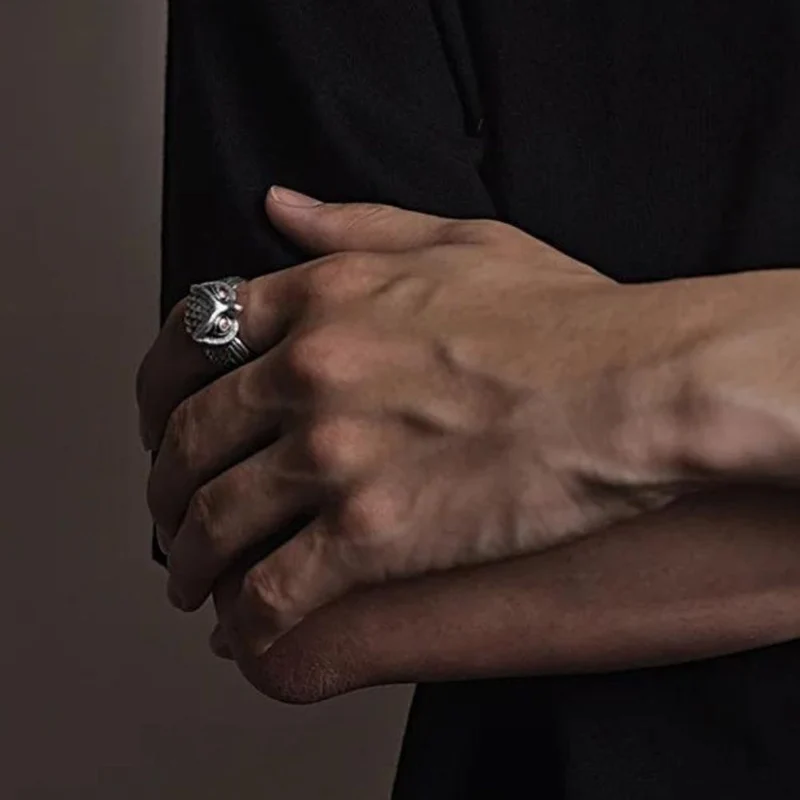 Bague Hibou Argent Homme