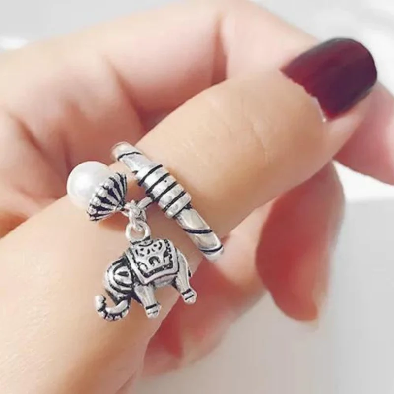 Bague Éléphant Perle
