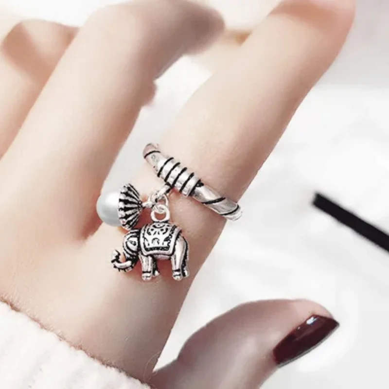 Bague Éléphant Perle