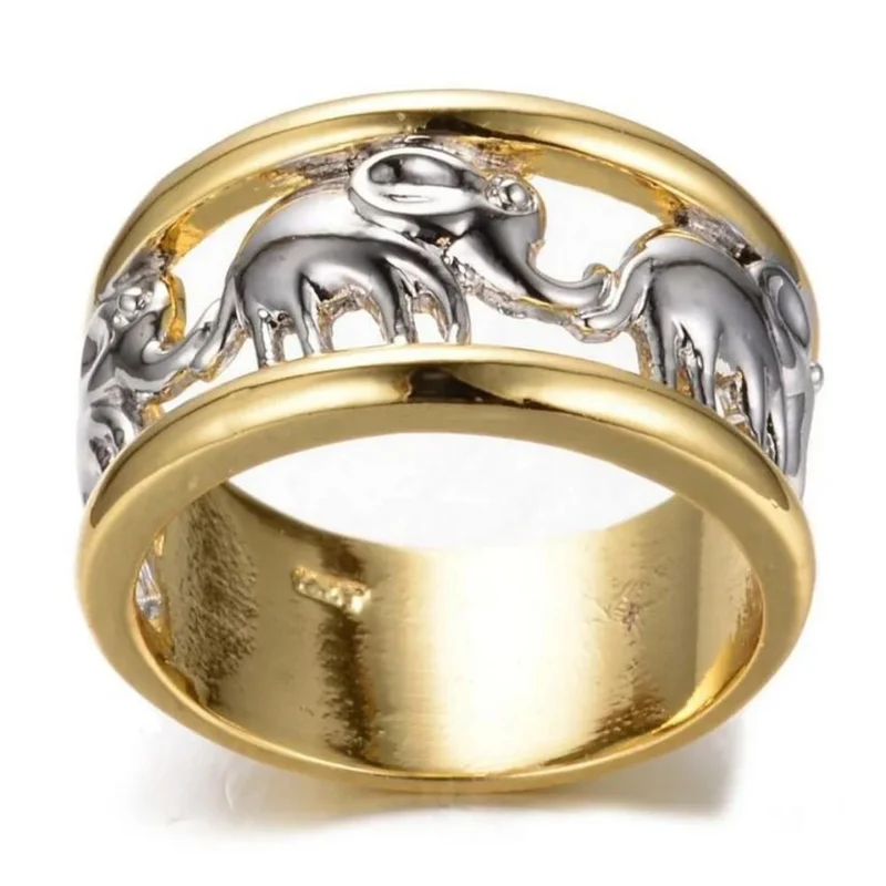 Bague Éléphant Or Argent