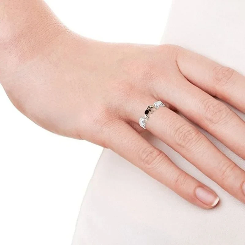 Bague Éléphant Rose Argent