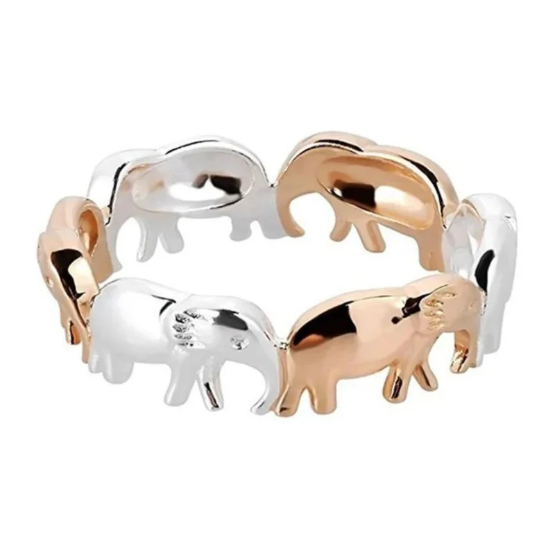 Bague Éléphant Rose Argent