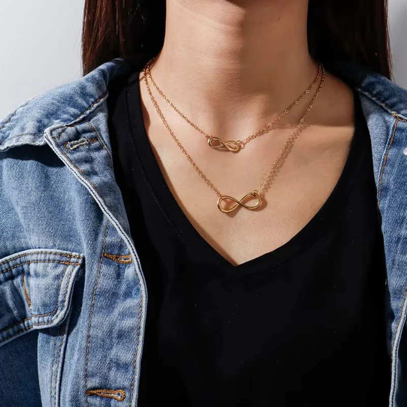 Collier Infini Double Chaîne
