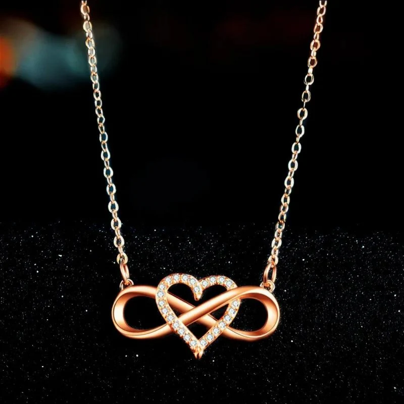 Collier Infini et Coeur Diamant