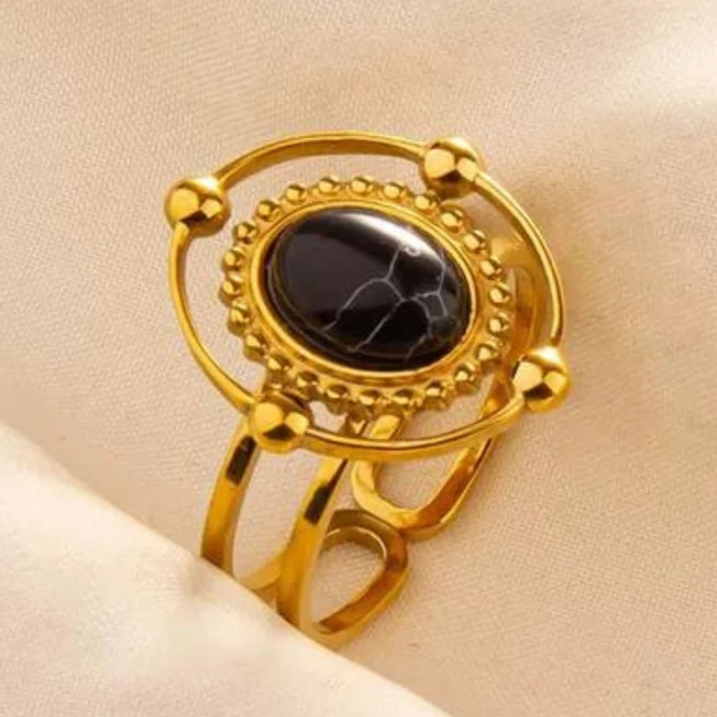 Bague Pierre Noire Galaxie