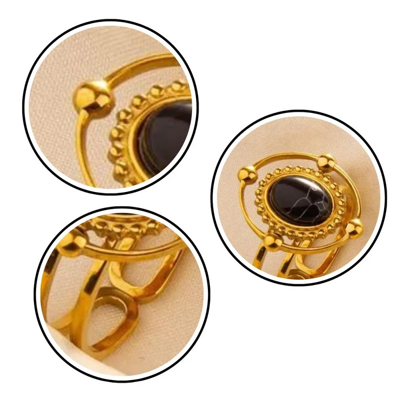 Bague Pierre Noire Galaxie