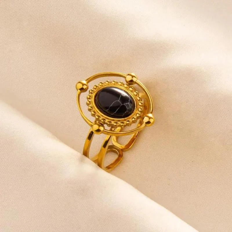 Bague Pierre Noire Galaxie