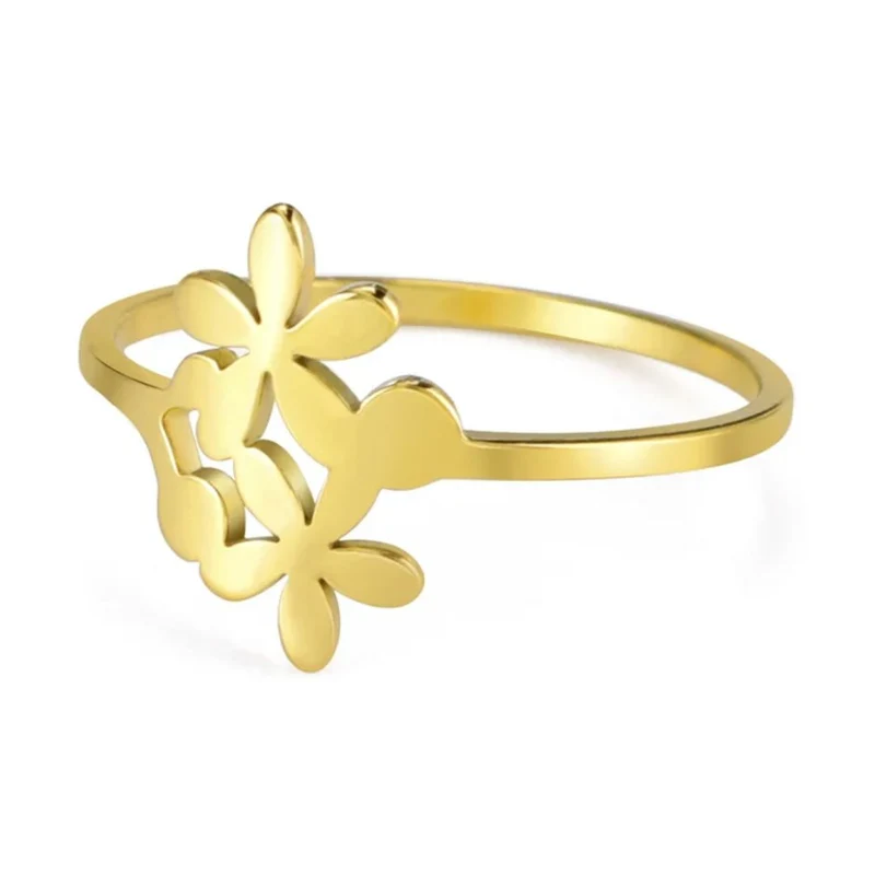 Bague Double Fleurs