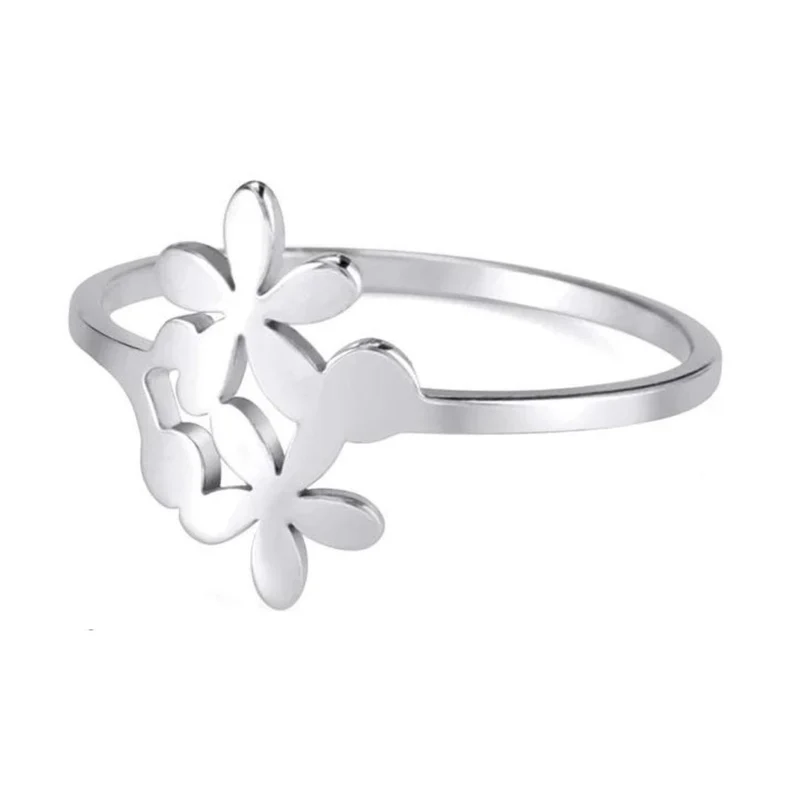 Bague Double Fleurs